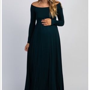 Forest green maternity dress